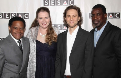 ><figcaption>SESAC’s James Leach and Erin Collins, composer Jon Ehrlich and SESAC’s Trevor Gale</figcaption></figure>
<p><b style=