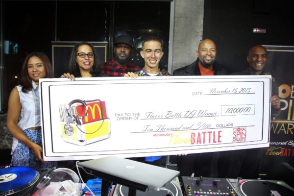 ><figcaption>�(Pictured left to right: radio host, Angela Yee, Sprite Senior Customer Marketing Manager, Chrystal Reynolds, DJ Clark Kent, DJ Rhetorik, CEO of Powermoves Marketing & Promotions, Shawn Prez and McDonald’s U.S. Marketing Director, <strong class='StrictlyAutoTagBold'>William Rhodes</strong>. (PRNewsFoto/McDonald’s USA)</figcaption></figure>
<p>Last night, music industry elite came out to celebrate DJ Rhetorik, as he took home the $10,000 cash prize from the 2015 McDonald’s� <strong class='StrictlyAutoTagBold'>Flavor Battle</strong> DJ Competition. The New York native put forth his best skills to beat out DJ Soundwave of Los Angeles and DJ Lani Love of Chicago at <strong class='StrictlyAutoTagBold'>Orbit Nightclub</strong> during Global Spin Awards weekend in New York City.<br />
Legendary DJ and producer, Clark Kent, served as this year’s <strong class='StrictlyAutoTagBold'>Flavor Battle</strong> finale host while celebrity judges DJ Skribble, DJ Shiftee, DJ Jazzy Joyce and the 2014 <strong class='StrictlyAutoTagBold'>Flavor Battle</strong> champion, DJ R-Tistic evaluated each of the finalists’ mixing styles, performance appeal and technique to determine who would be worthy of the grand title. Radio host and entertainment personality, Angela Yee, served as the social media correspondent providing live updates on each of the performance sets.<br />
“Winning this year’s McDonald’s <strong class='StrictlyAutoTagBold'>Flavor Battle</strong> competition is a huge accomplishment for me,” said DJ Rhetorik. “Honestly, all of the DJs were great, and I’m extremely humbled to even be considered for the opportunity.”<br />
In its sixth year, the competition brought out some of the biggest up-and-coming DJs in the industry with 12 DJs hand-picked by McDonald’s and Complex Media vying for the chance to win the grand prize. Over the course of three weeks, three DJs � one from the West Coast, East Coast and Midwest regions � won over the stylistic preferences of online voters and fans of the art form with creative mixes that helped them advance through three rounds of voting on flavorbattle.com. Spinning on the 1s and 2s, the final three competed, putting forth their best craveable flavor, and were extremely active on social media encouraging their networks to participate in the voting process using the hashtag #365FlavorBattle.<br />
“The excitement surrounding the 2015 McDonald’s <strong class='StrictlyAutoTagBold'>Flavor Battle</strong> competition was solid and engaging,” said William Rhodes, McDonald’s U.S. marketing director. “Cognizant of hip-hop resonating deeply among our Millennial audience, McDonald’s celebrates this art form and recognizes the importance of such a program. We are proud to offer the <strong class='StrictlyAutoTagBold'>Flavor Battle</strong> as a platform for rising DJs to showcase their skills on a national stage.”</p><div class='code-block code-block-8' style='margin: 8px auto; text-align: center; display: block; clear: both;'>
  <img src=