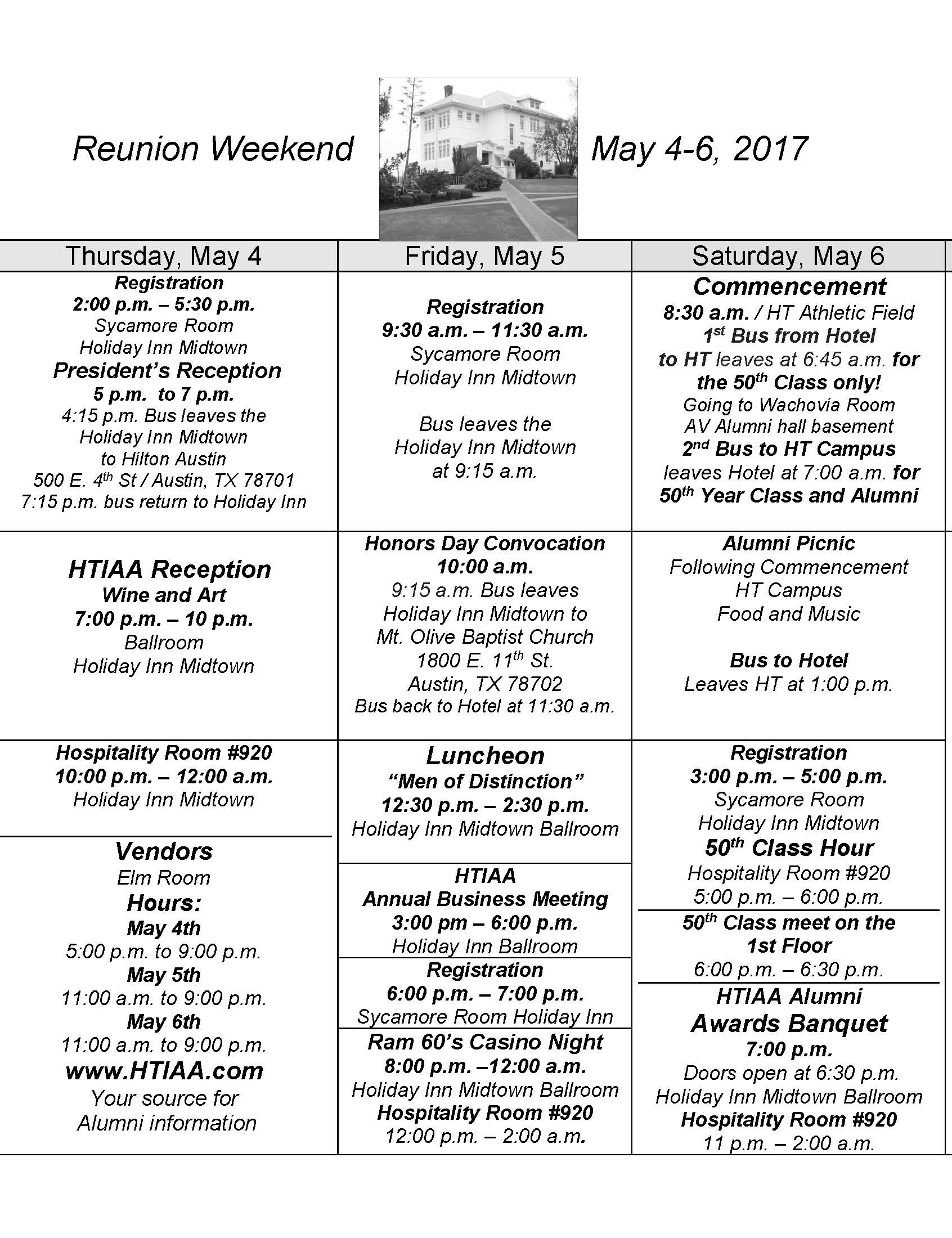 2017 Reunion Weekend updated
