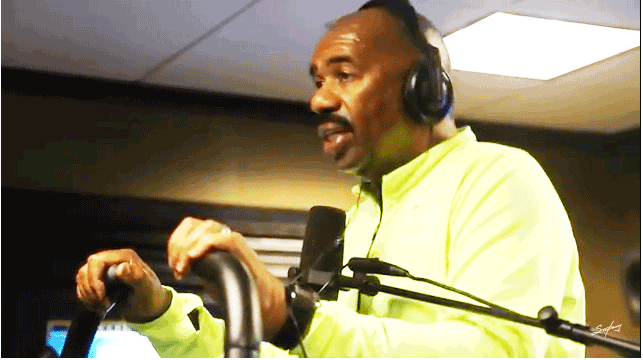 ><figcaption>Doing a tribute to a late radio icon while riding a�treadmill? (click “Next” above or below)</figcaption></figure>
<p>This is WAY over the top. I may be missing something because I don’t listen to the Steve Harvey Morning Show. With all <strong>due respect</strong> to the true radio vets on the Steve Harvey Morning show, Carla and Shirley Strawberry, and to Steve’s legacy as a media�mogul, in my entire 30 years of radio, I have never seen a true “radio�pro”�do a show on a treadmill let alone make a tribute to a recently departed radio icon at the same time while riding it. Steve would fire me because I would be the one person to tell him this sh is unacceptable. We need to hear directly from and see Shirley on camera Steve, she�is the one who worked with him right? �What gives? Is it me or is this disrespectful to our craft and to Doug? Can you imagine a preacher doing a funeral while eating chicken and waffles?<br />Am I making too much of it? Can you <strong>IMAGINE</strong> if a true radio Radio DJ�like the late Frankie Crocker did a show on a treadmill in urban? he may have done it on a horse or while skating but he would have made it spectacular. Anything less would have never happened. Perhaps I am expecting too much but being a radio pro is a SKILL and a CRAFT there is no compromise, you work within those parameters. Perhaps a <em>comedian</em> would do a tribute on a radio show while riding a treadmill but a true Radio DJ…. would not. Considering that my urban radio brethren will not respond to this I’m asking fans of radio if I’m wrong. �I will open my mind�and imagine the possibilities.�Perhaps Steve has started a new trend. Here�are my suggestions for other unorthodox ways to do a show on the air and to make a tribute to an icon. Your thoughts? (RIP Doug)</p><div class='code-block code-block-8' style='margin: 8px auto; text-align: center; display: block; clear: both;'>
  <img src=