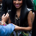 Nicki Minaj Greets Fans before appearance on David Letterman