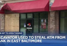 Excavator Heist Targets ATM at East Baltimore Bank